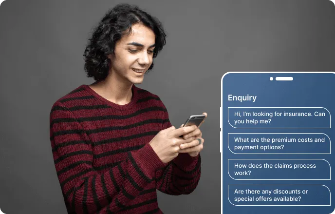 Illustration of chatbot insurance enquiry